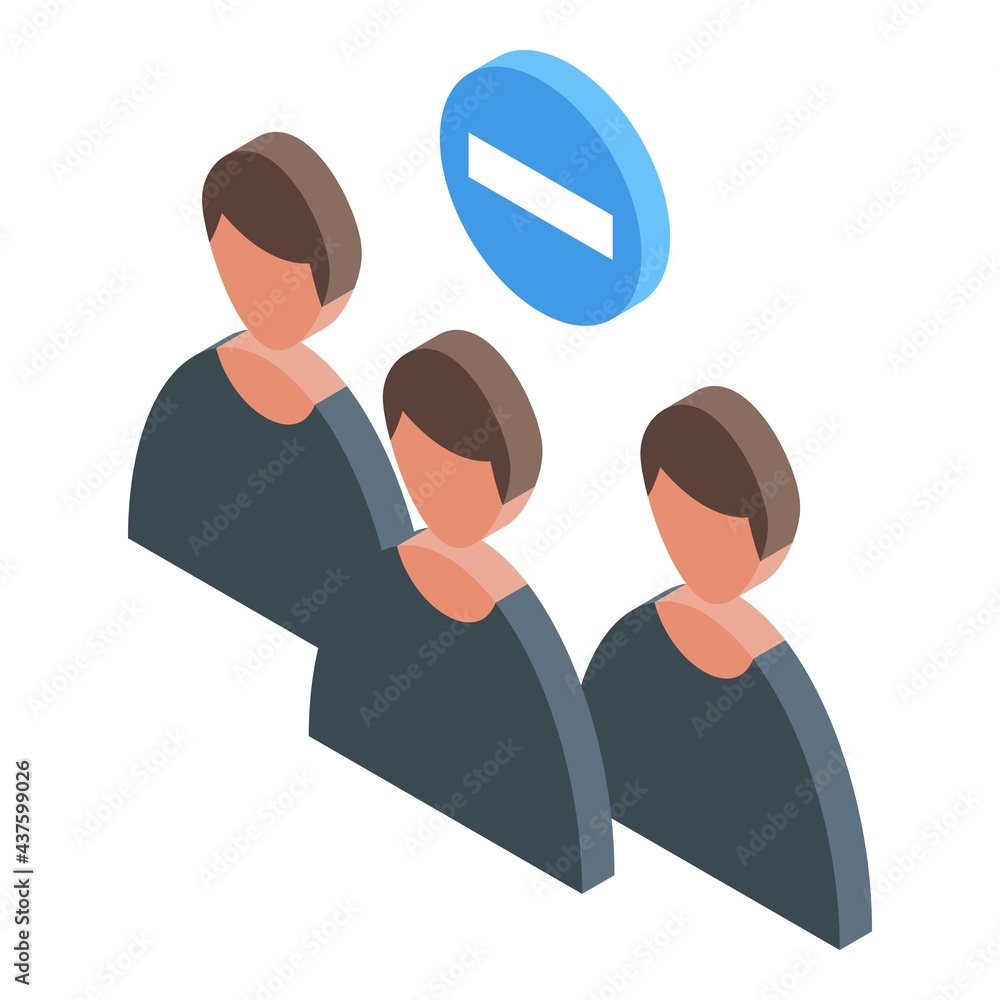 Poster delete user group icon. isometric of delete user group vector icon for web design isolated on white 