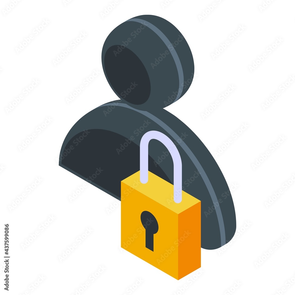 Poster delete user block icon. isometric of delete user block vector icon for web design isolated on white 