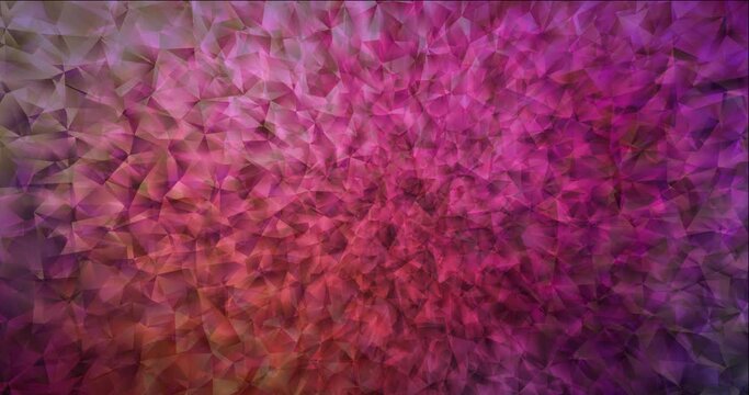 4K looping dark pink, yellow polygonal flowing video. Modern abstract animation with gradient. Screen saver for tech devices. 4096 x 2160, 30 fps. Codec Photo JPEG.