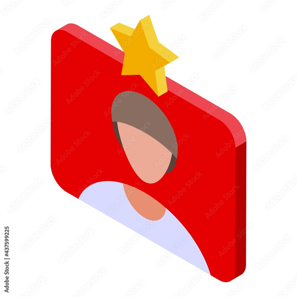 Poster delete user star icon. isometric of delete user star vector icon for web design isolated on white ba