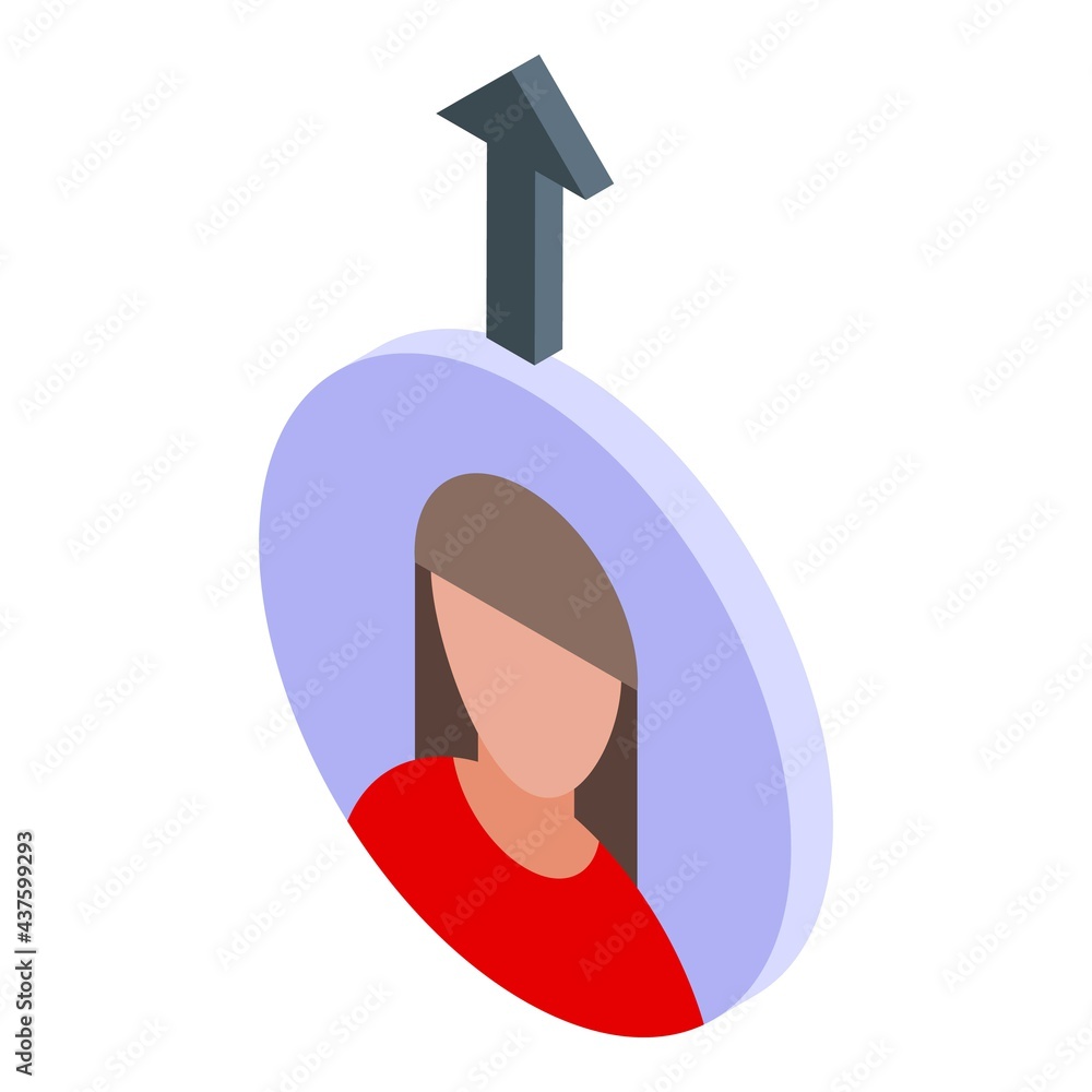 Poster delete user avatar icon. isometric of delete user avatar vector icon for web design isolated on whit
