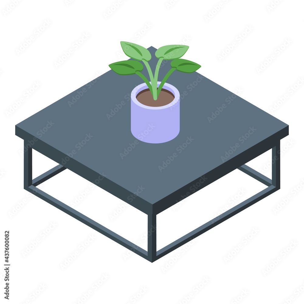 Poster room table icon. isometric of room table vector icon for web design isolated on white background