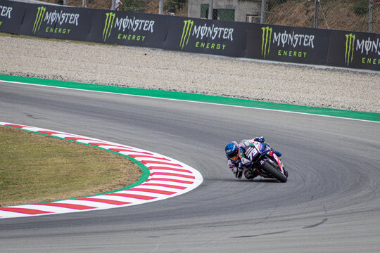 MONTMELLO, SPAIN-JUNE 4, 2021: Alex Marquez on his #73 Honda RC213V (Team: LCR Honda Castrol/Idemitsu), 2021 MotoGP World Championship