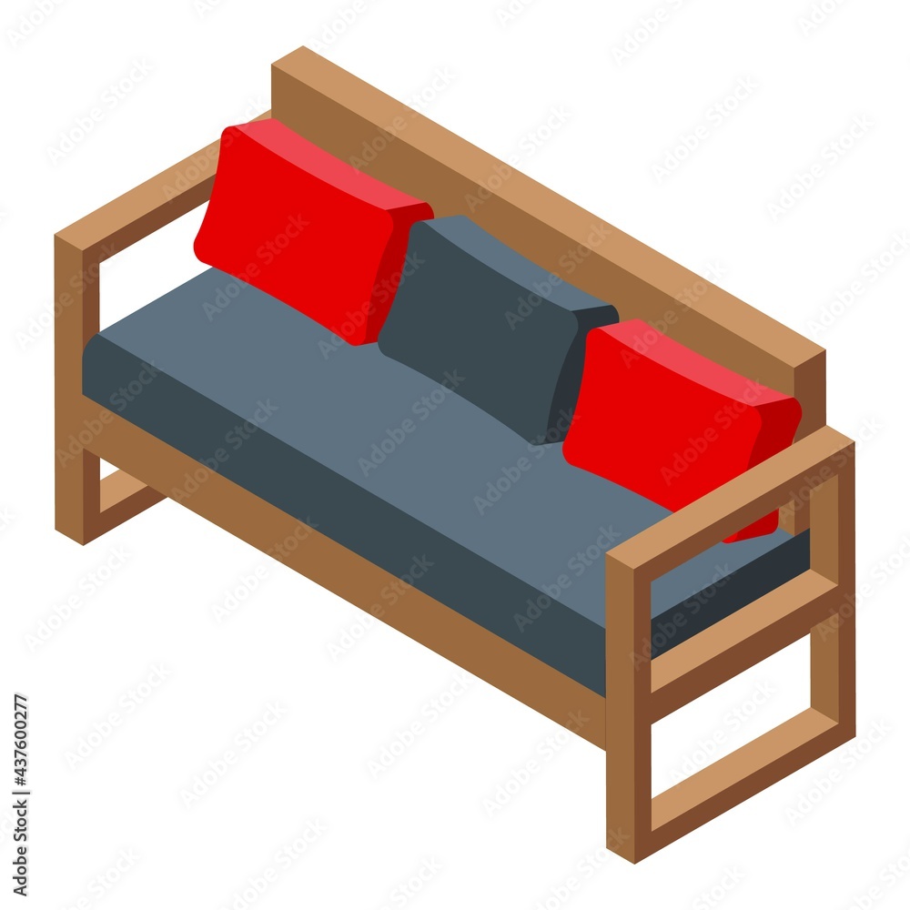 Aufkleber modern sofa icon. isometric of modern sofa vector icon for web design isolated on white background