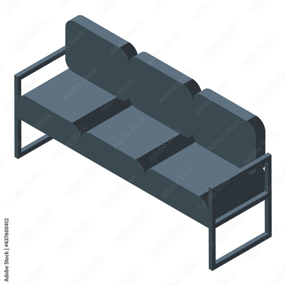 Poster office sofa icon. isometric of office sofa vector icon for web design isolated on white background