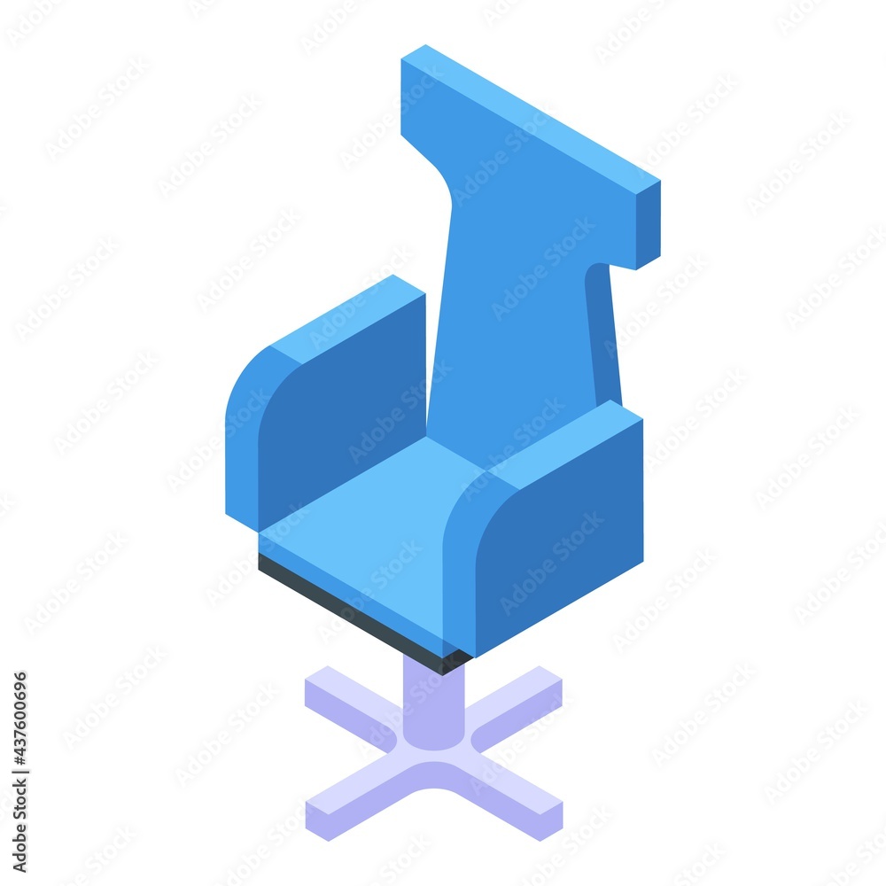 Poster computer chair icon. isometric of computer chair vector icon for web design isolated on white backgr