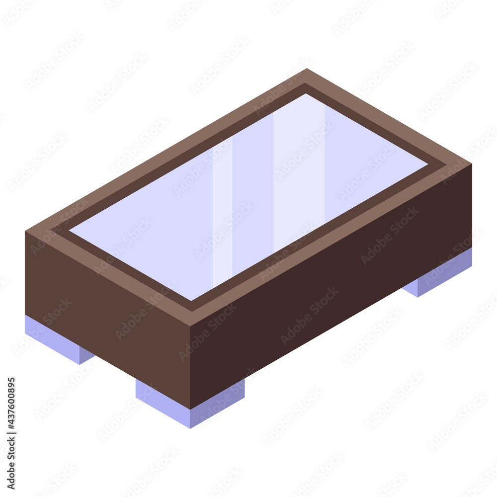 Poster glass table icon. isometric of glass table vector icon for web design isolated on white background