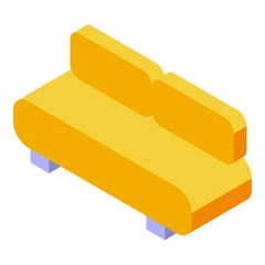 Leather sofa icon. Isometric of Leather sofa vector icon for web design isolated on white background
