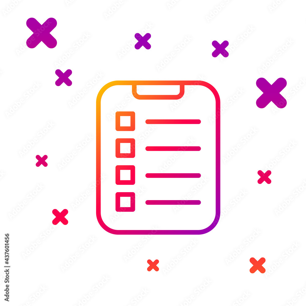 Aufkleber color line to do list or planning icon isolated on white background. gradient random dynamic shapes.