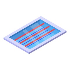 Synchronized swimming pool icon. Isometric of Synchronized swimming pool vector icon for web design isolated on white background