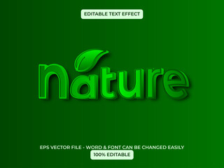 Nature text effect. Editable text font green leaf theme.