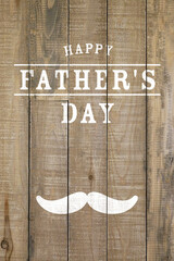 HAPPY FATHER'S DAYの文字と髭が描かれた板