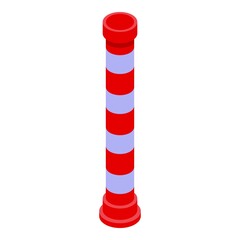 Long chimney icon. Isometric of Long chimney vector icon for web design isolated on white background