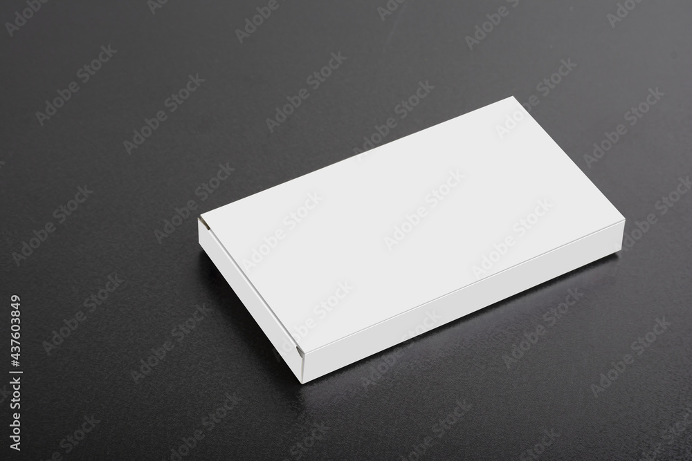 Poster rectangular medical box on a dark background, editable mock-up series template ready for design