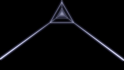 synthwave triangle tunnel Background 3d render retro