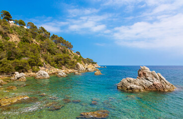 Beautiful landscape Cala dels Frares, Lloret de Mar, Spain