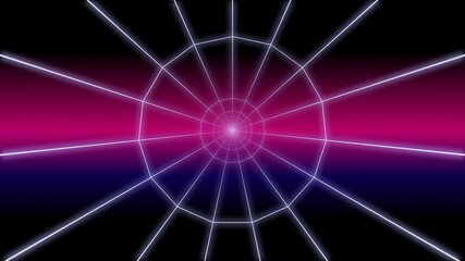 synthwave circle tunnel Retro Background 3d render