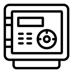 Money safe icon. Outline Money safe vector icon for web design isolated on white background