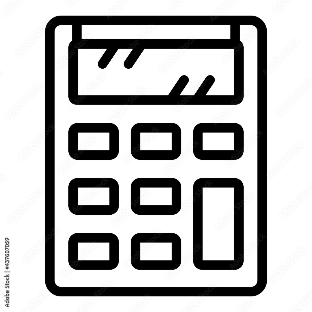 Poster money calculator icon. outline money calculator vector icon for web design isolated on white backgro