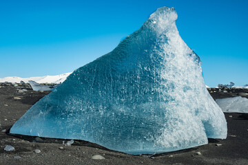 Iceberg at the coast of Eystri Fellsfjara, often refereed to as Diamond Beach by tourists