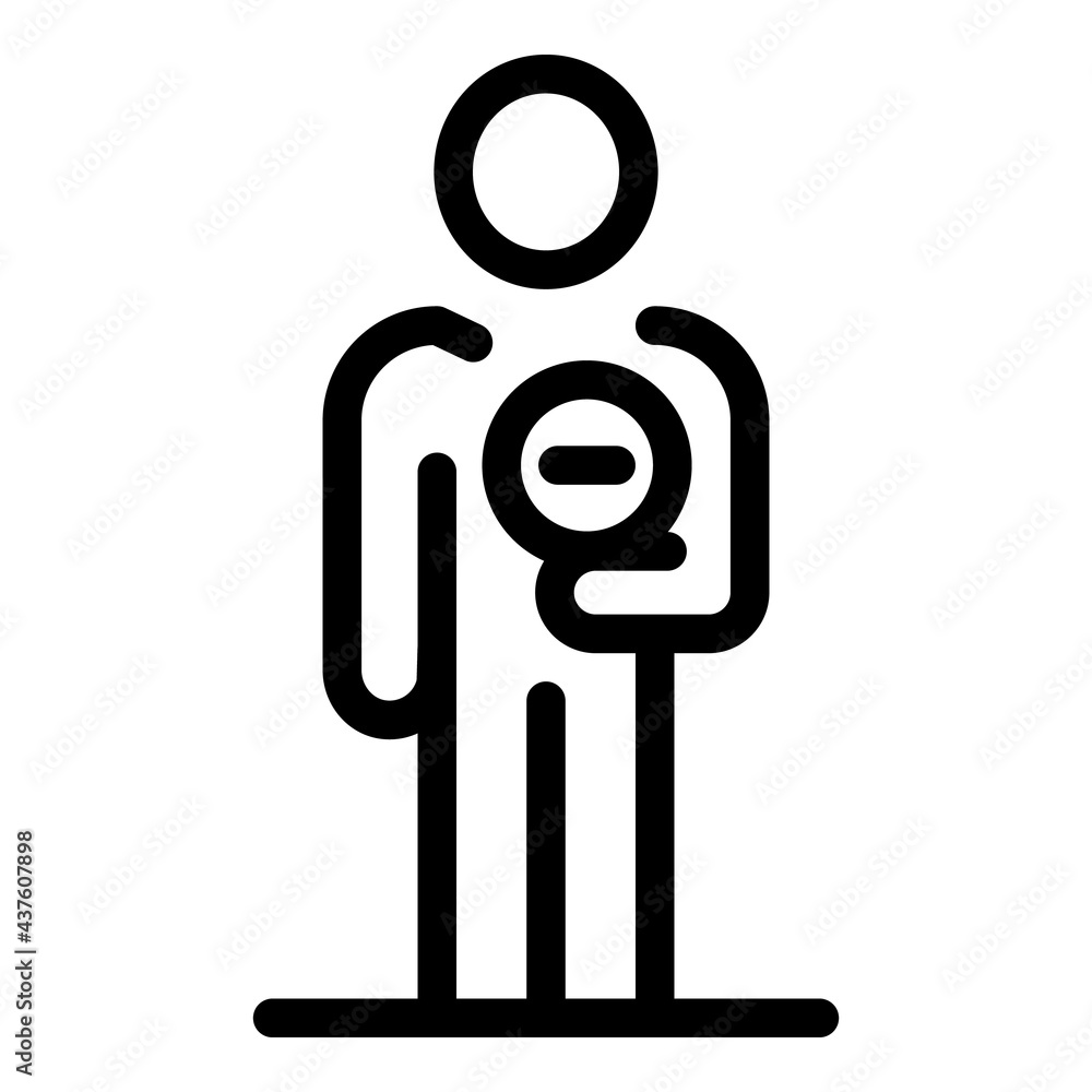 Poster man blacklist icon. outline man blacklist vector icon for web design isolated on white background