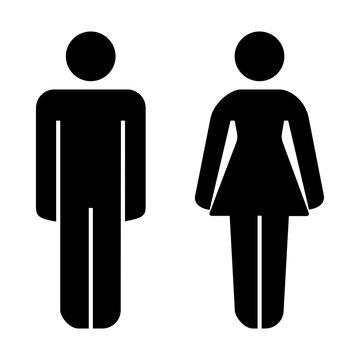 Abstract plaques, male and female toilet - Vector