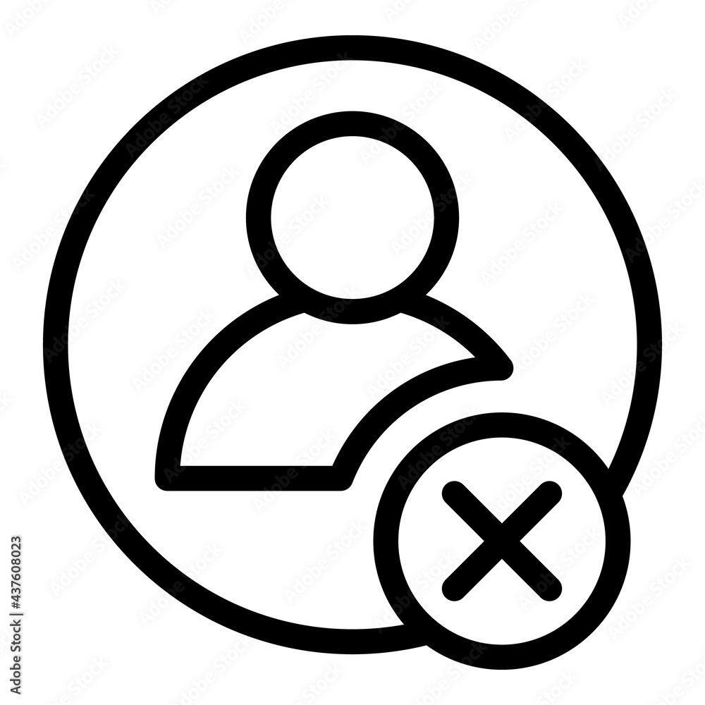 Poster blacklist avatar icon. outline blacklist avatar vector icon for web design isolated on white backgro