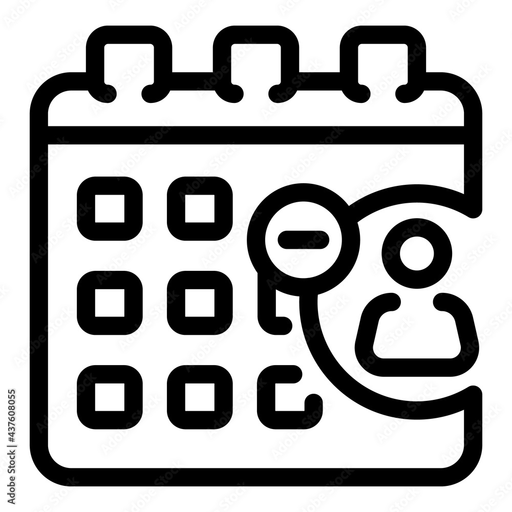 Poster blacklist calendar icon. outline blacklist calendar vector icon for web design isolated on white bac