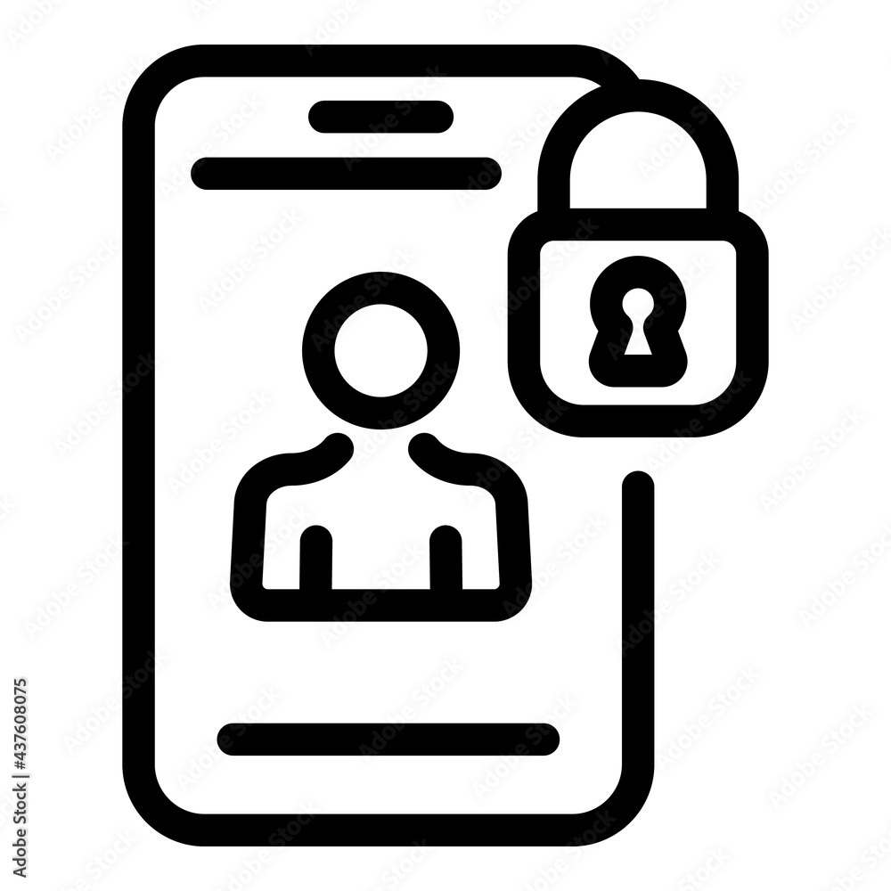 Poster blacklist smartphone icon. outline blacklist smartphone vector icon for web design isolated on white