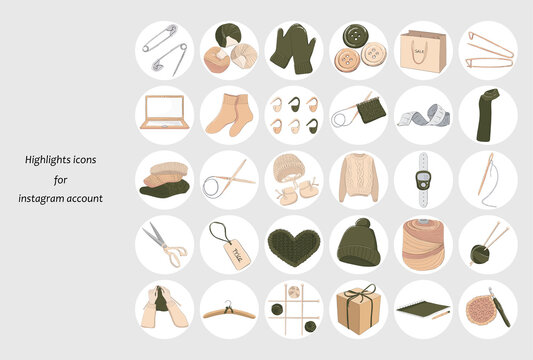 Instagram Knitting Highlights Icons