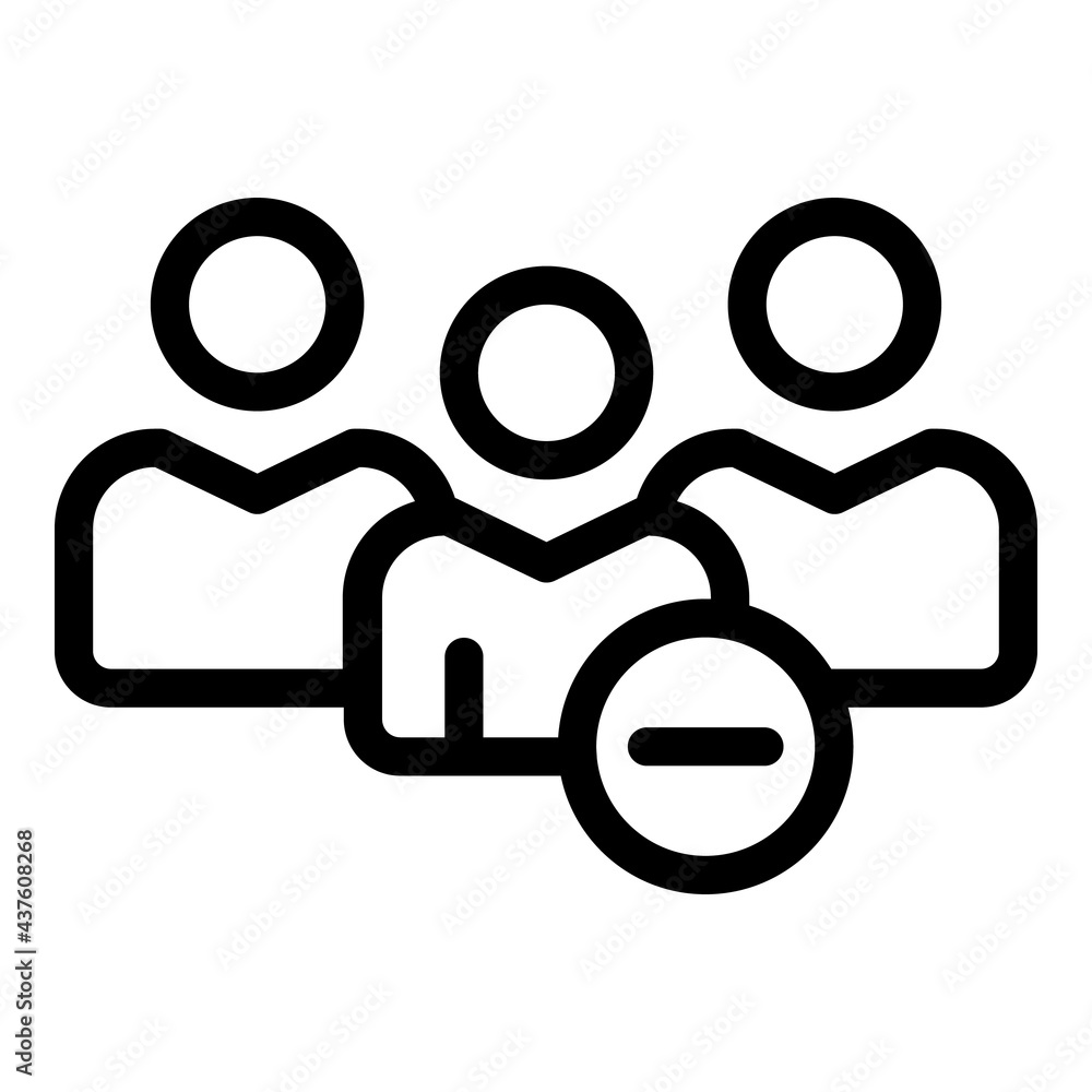 Poster blacklist group block icon. outline blacklist group block vector icon for web design isolated on whi