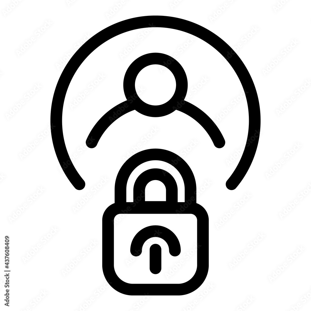 Poster blacklist locked avatar icon. outline blacklist locked avatar vector icon for web design isolated on