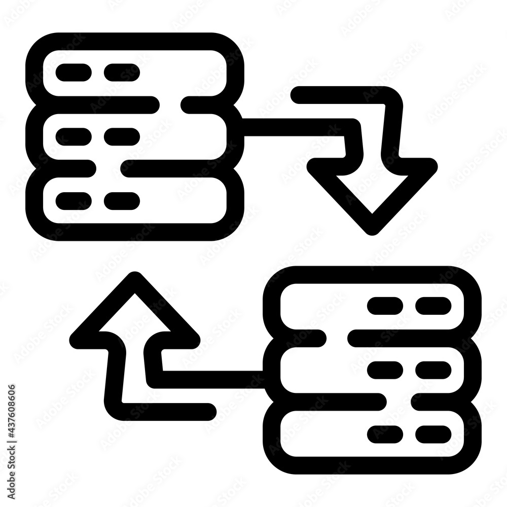 Poster change data server icon. outline change data server vector icon for web design isolated on white bac
