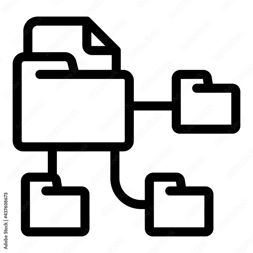 Poster file network icon. outline file network vector icon for web design isolated on white background