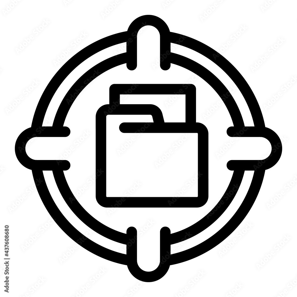 Aufkleber file folder target icon. outline file folder target vector icon for web design isolated on white bac