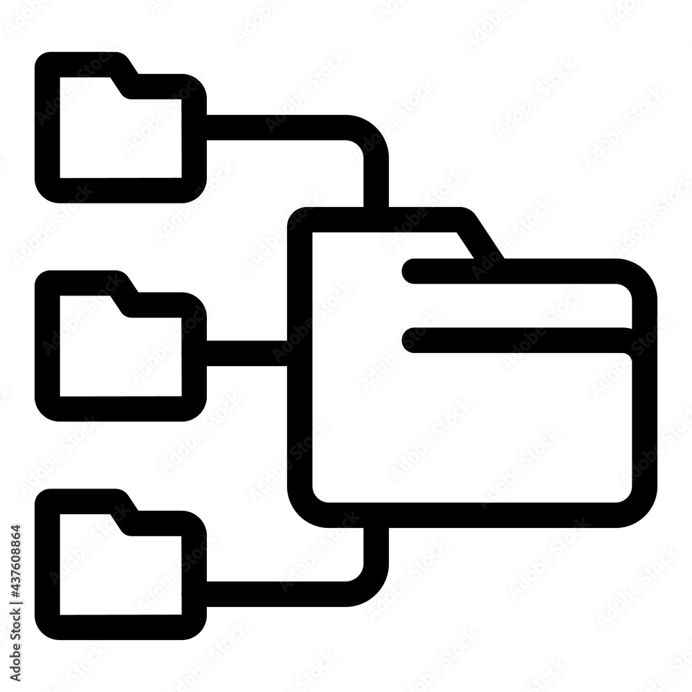 Poster folder filter icon. outline folder filter vector icon for web design isolated on white background
