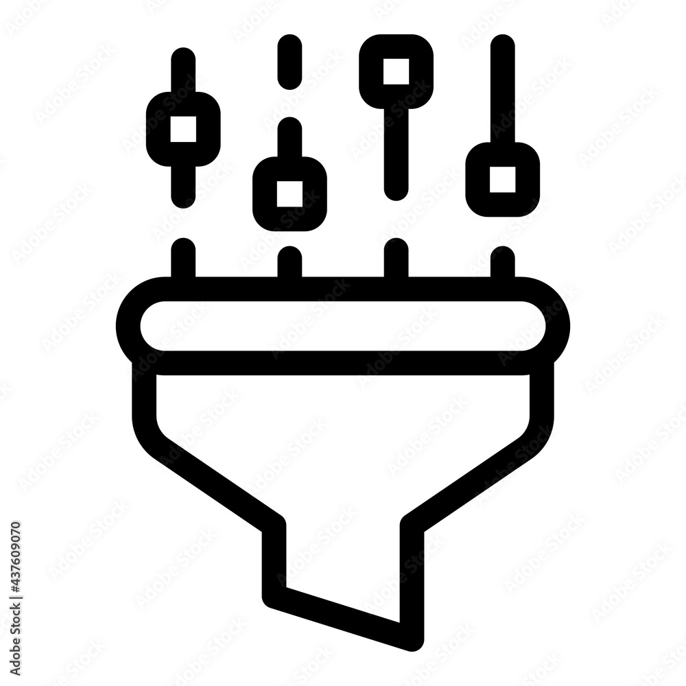 Poster content funnel icon. outline content funnel vector icon for web design isolated on white background