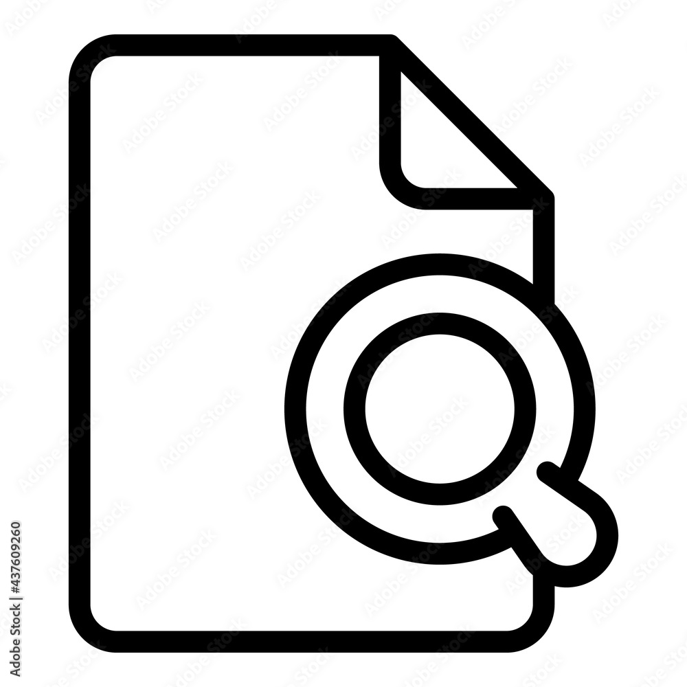 Poster filter search document icon. outline filter search document vector icon for web design isolated on w