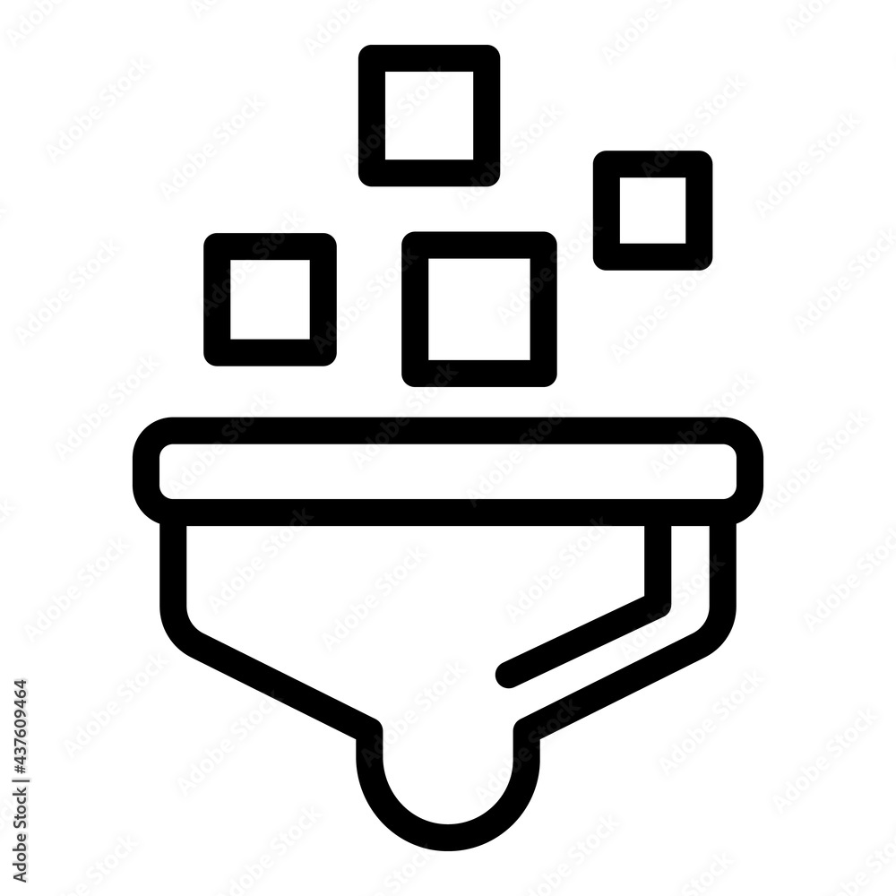 Poster funnel data icon. outline funnel data vector icon for web design isolated on white background