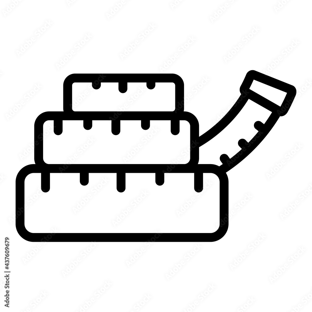 Poster knitting measurement tape icon. outline knitting measurement tape vector icon for web design isolate