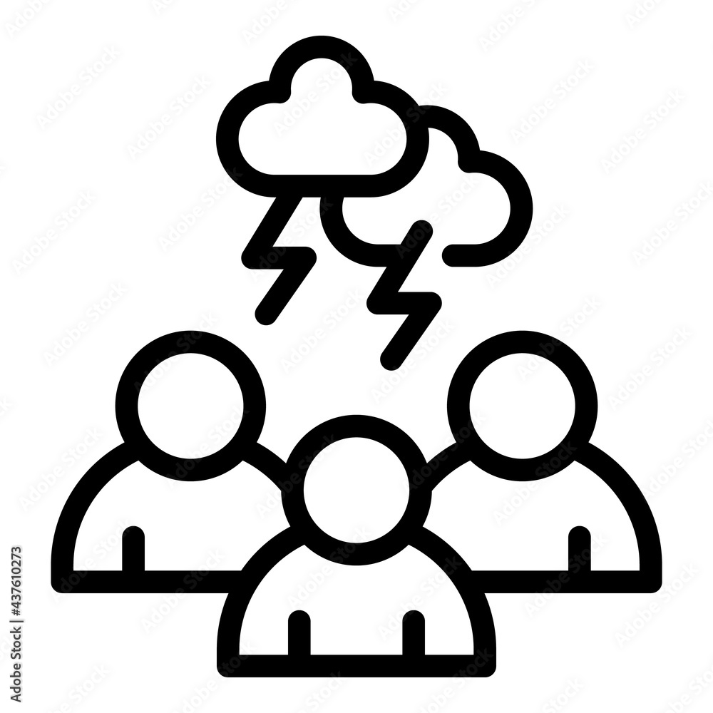 Poster group brainstorming icon. outline group brainstorming vector icon for web design isolated on white b