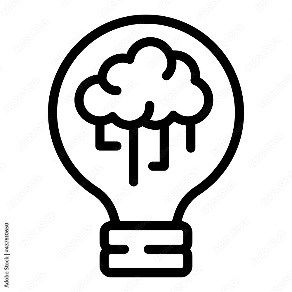 Poster brainstorming bulb icon. outline brainstorming bulb vector icon for web design isolated on white bac