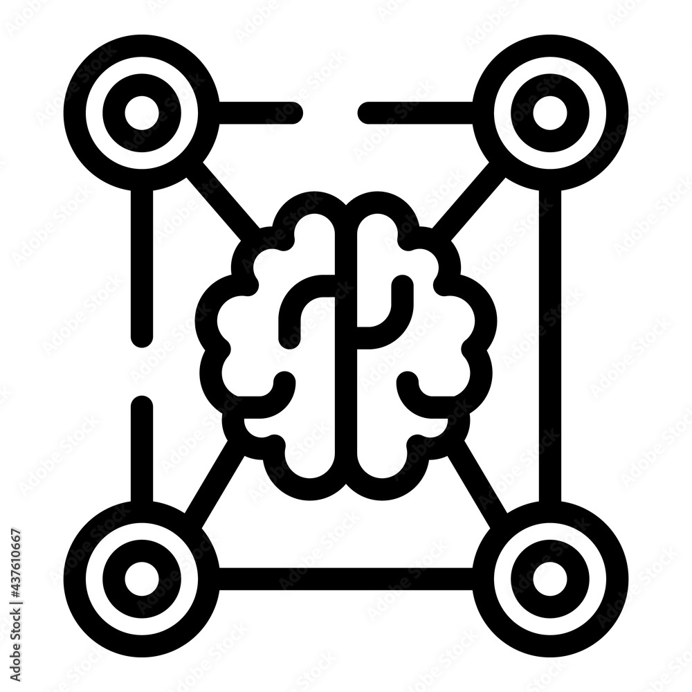 Poster brainstorming table icon. outline brainstorming table vector icon for web design isolated on white b