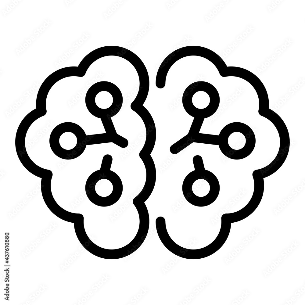 Poster brainstorming ai icon. outline brainstorming ai vector icon for web design isolated on white backgro