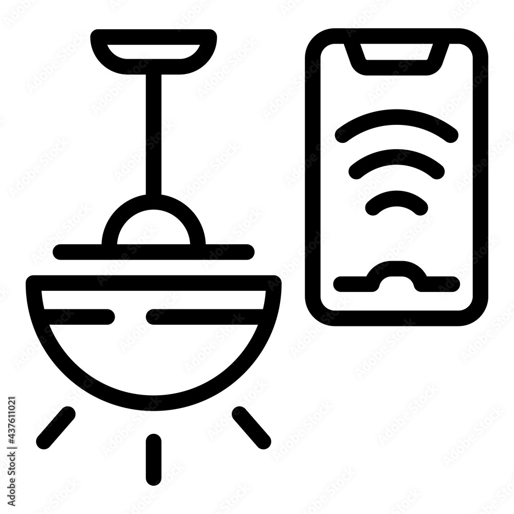 Aufkleber home smart lightbulb icon. outline home smart lightbulb vector icon for web design isolated on white