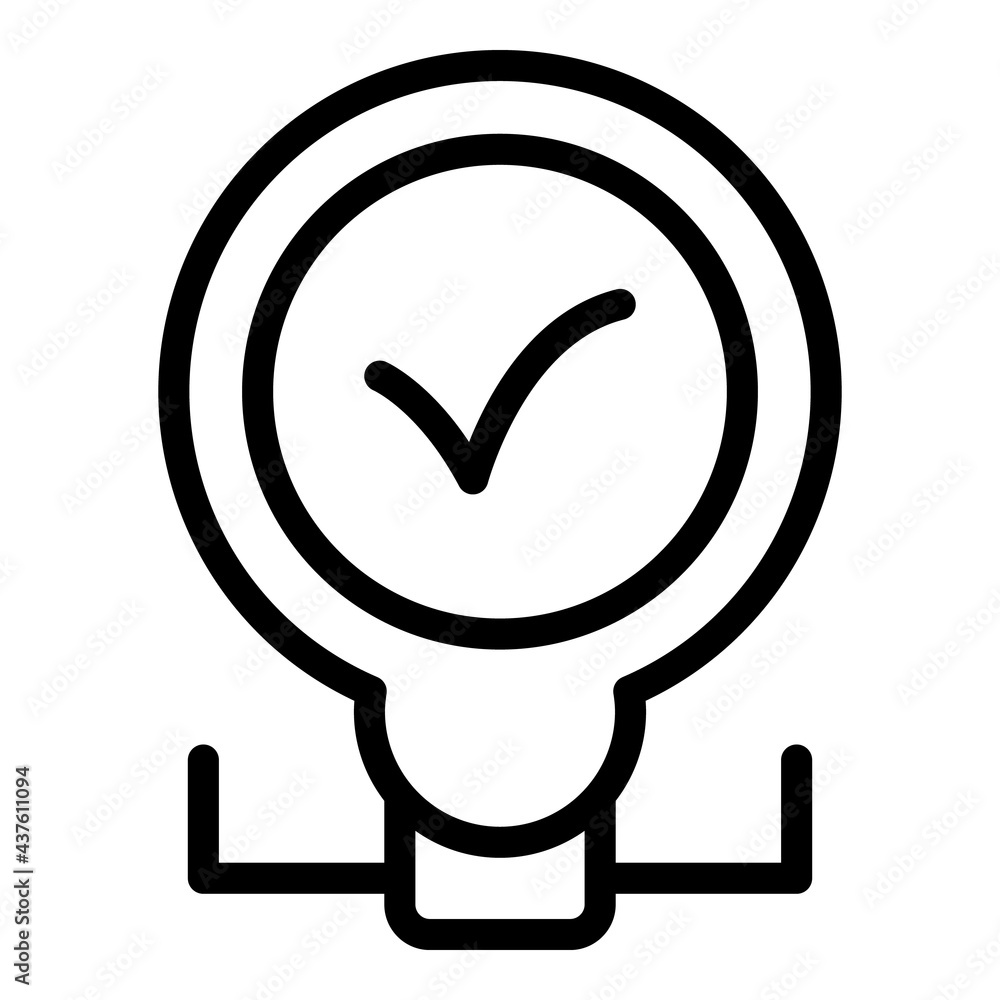Poster mind smart lightbulb icon. outline mind smart lightbulb vector icon for web design isolated on white