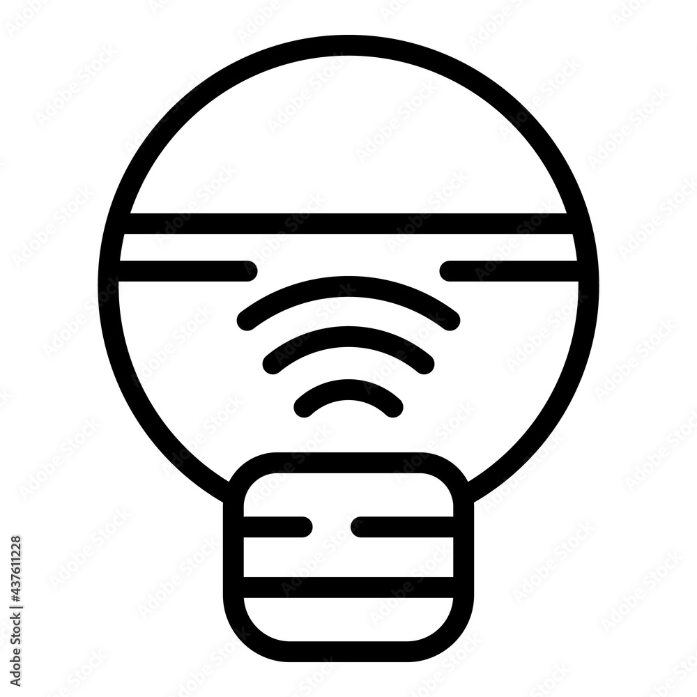Poster internet smart lightbulb icon. outline internet smart lightbulb vector icon for web design isolated 