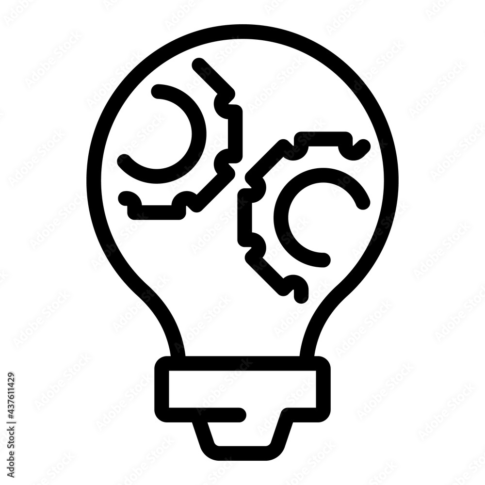 Poster gear smart lightbulb icon. outline gear smart lightbulb vector icon for web design isolated on white