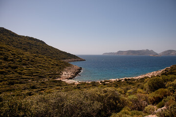 magnificent view of the sea bay from the mountainside