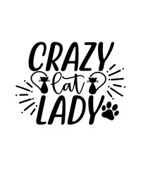 CRAZY CAT LADY SVG TSHIRT DESIGN 
